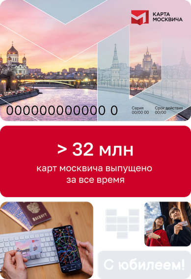 Карта москвича: больше 32 миллионов карт выпущено за всё время. С юбилеем!